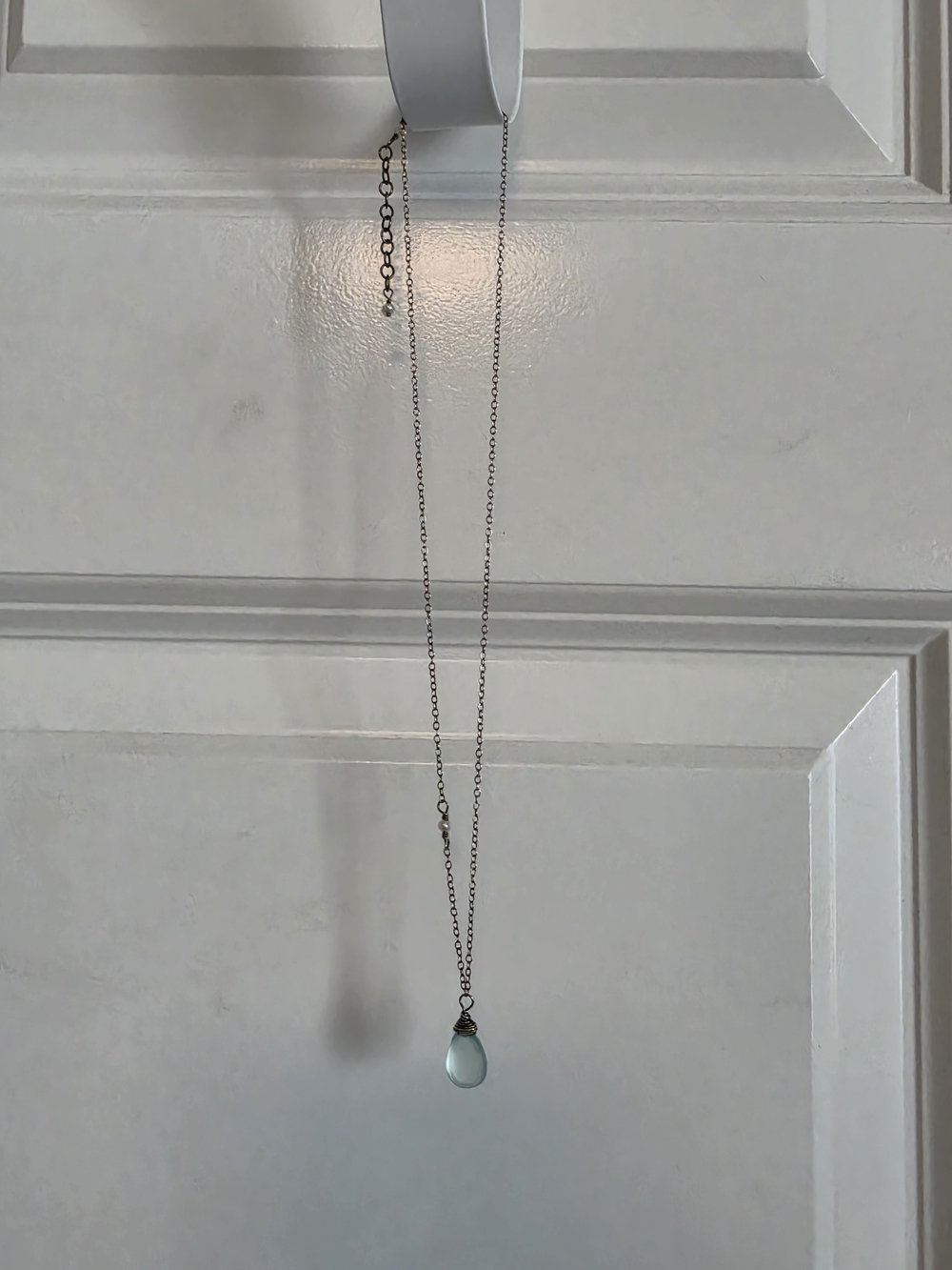 Delicate aquamarine Teardrop Necklaces (2) & Earrings Set sterling silver artisa - Picture 7 of 12